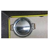 Chrome Serving Tray with Wooden Handles