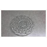Clear Glass Grape Leaf Pattern Serving Plate