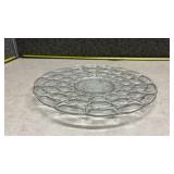 Clear Glass Grape Leaf Pattern Serving Plate