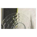 Clear Glass Grape Leaf Pattern Serving Plate