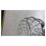 Crystal Cut Glass Divided Serving Dish