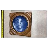 2 Royal Copenhagen Blue Plate with Brown Frame