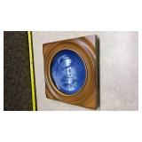 2 Royal Copenhagen Blue Plate with Brown Frame