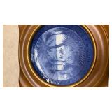 2 Royal Copenhagen Blue Plate with Brown Frame