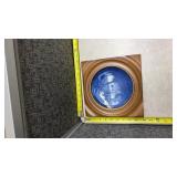 2 Royal Copenhagen Blue Plate with Brown Frame