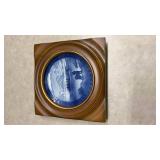 2 Royal Copenhagen Blue Plate with Brown Frame