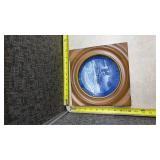 2 Royal Copenhagen Blue Plate with Brown Frame