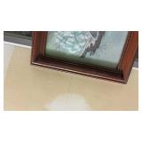 Winter Birds Oil Painting in Wood Frame