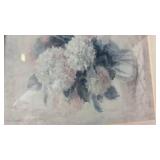 Abstract Blue and Grey Watercolor Art Print in White Frame