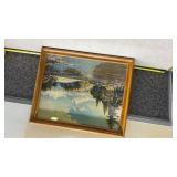Mountain Landscape Print in Wood Frame