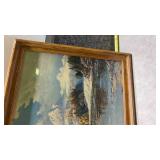 Mountain Landscape Print in Wood Frame