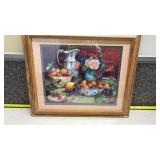 Framed Still Life Fruit and Flowers Print