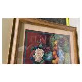 Framed Still Life Fruit and Flowers Print