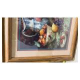 Framed Still Life Fruit and Flowers Print