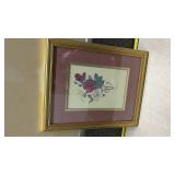 P.J. Redoute Floral Print - Red Roses and White Flowers