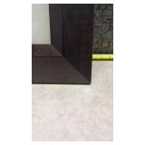 Traditional European Folk Art Print in Dark Wood Frame