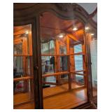 Ornate Oak Display Cabinet with Glass Shelving