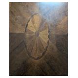 Traditional Dark Wood Large Desk with Glass Doors