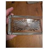 Crystal Sunburst Glass Relish Tray - 4 ct