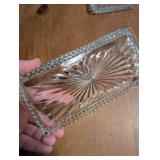 Crystal Sunburst Glass Relish Tray - 4 ct