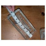 Crystal Sunburst Glass Relish Tray - 4 ct