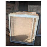 Old Wood Window Sashes with Blue Paint - 7 ct