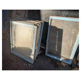 Old Wood Window Sashes with Blue Paint - 7 ct