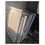 Old Wood Window Sashes with Blue Paint - 7 ct