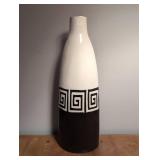 Greek Key Pattern Ceramic Vase - 16 in