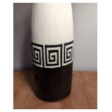 Greek Key Pattern Ceramic Vase - 16 in