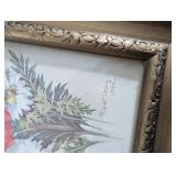 Japanese Bamboo Wall Art and Framed Floral Print Set