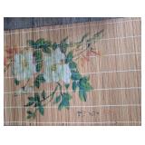 Japanese Bamboo Wall Art and Framed Floral Print Set