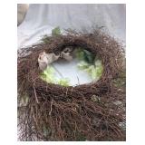 Hydrangea and Twig Wreath with Burlap Bow