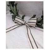 Farmhouse Olive Branch Wreath with Wood Beads