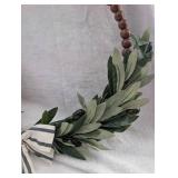 Farmhouse Olive Branch Wreath with Wood Beads