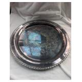 Wm A Rogers Silver Plated Serving Tray with Ornate Pattern
