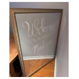 Large Ornate Gold Frame Mirror (used for party, chalk paint wipes off) - 34x44