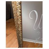 Large Ornate Gold Frame Mirror (used for party, chalk paint wipes off) - 34x44