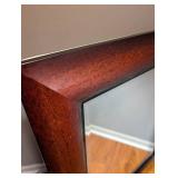 Large Dark Cherry Wood Beveled Wall Mirror - 30x36 in - Original tag $100