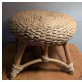 Round Woven Water Hyacinth Mini Stool
