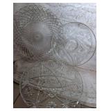 Crystal Cut Glass Serving Plates Collection - 3 ct