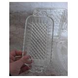 Clear Pressed Glass Serving Plates Set - 5 ct