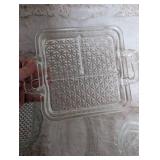 Clear Pressed Glass Serving Plates Set - 5 ct