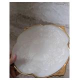 Milk Glass Bowls with Gold Trim