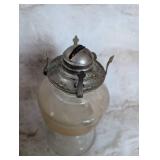 Traditional Glass Oil Lamp with Metal Burner