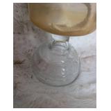 Traditional Glass Oil Lamp with Metal Burner