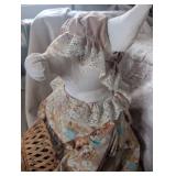 Large Handmade Pig Doll with Basket