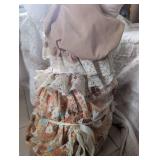 Large Handmade Pig Doll with Basket