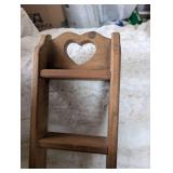 Mini Rustic Wooden Ladder with Heart Detail