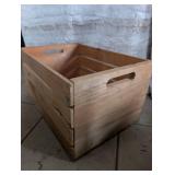 Handcrafted Pine Storage Crate with Handles